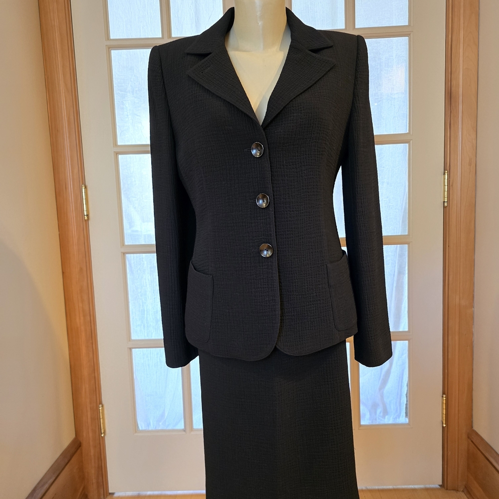 Armani Collezioni Wool Black Pencil Skirt